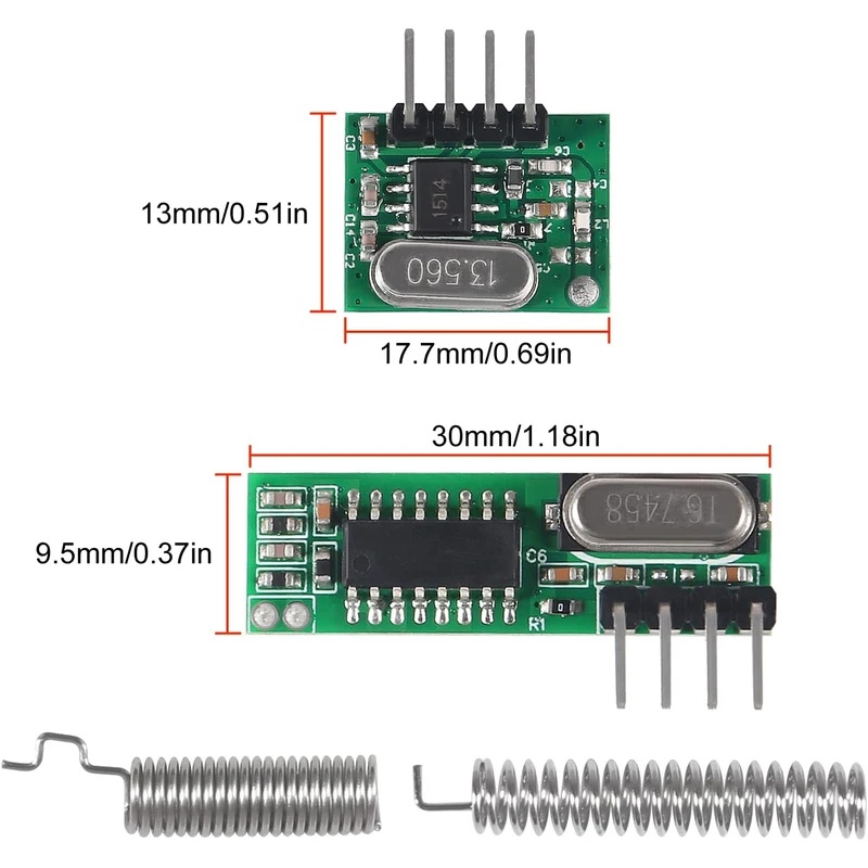 433MHz 무선 RF 송신기 및 수신기(안테나 포함) - 433Mhz Receiver Module 리뷰 및 가격